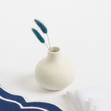 White Ribbed Vase