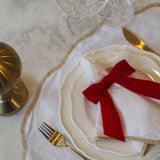 Red Velvet Bow Napkin Ring Set of 2 or 4