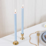 French Blue Fluted Dinner Candle - Pack of 2