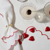 A touch of Red - Set of 4 Napkins