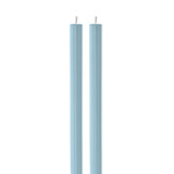 French Blue Fluted Dinner Candle - Pack of 2